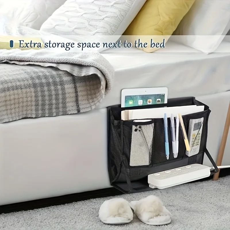 1PC A Universal No-Install Bedside Storage Organizer Suitable for Home Beds And Sofa Storage Bags, Shelf Baskets