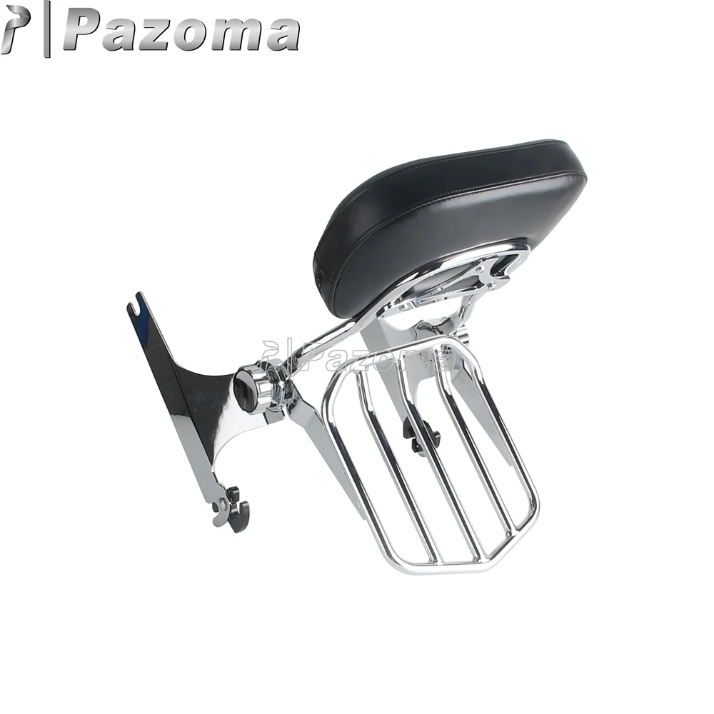 Motorcycle Sissy Bar Detachable Backrest w/Rear Luggage Rack For Harley Softail FatBoy Cross Bones Night Train Springer 2006-Up