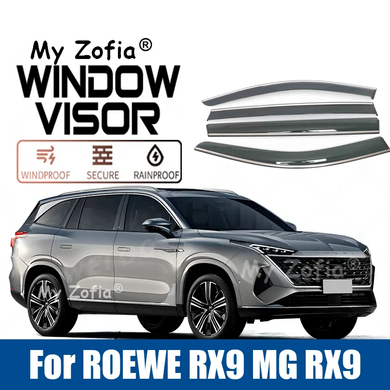 

For ROEWE RX9 MG RX9 2023 2024 2025 2026 Car Side Window Vent Visor Sun Rain Deflector Guard Awning Shelter Weathershields