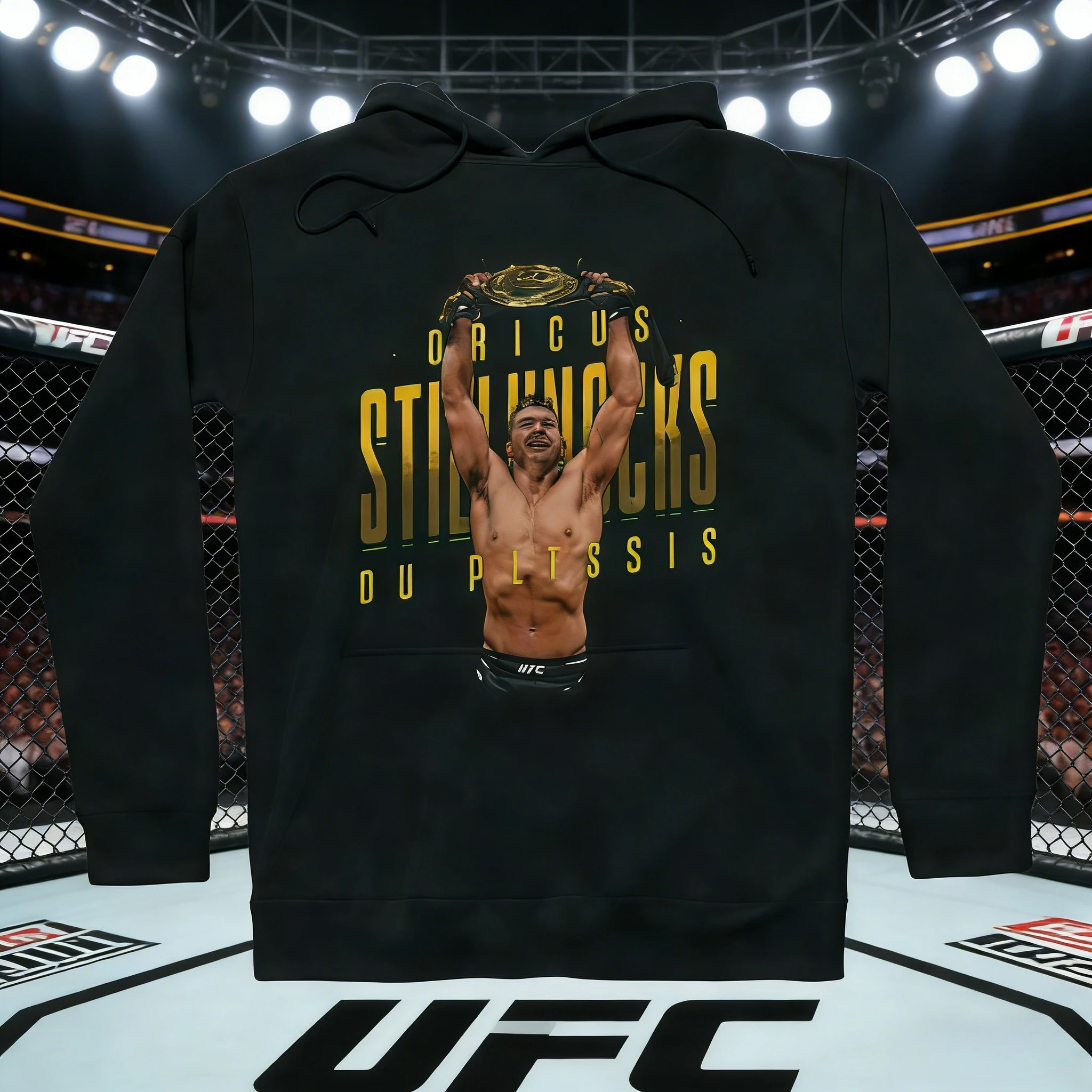 UFC Darius Duplessis 2026 Herbst/Winter Kapuzenpullover aus reiner Baumwolle mit Aufdruck, atmungsaktiv, lässig, geeignet für Männer und Frauen