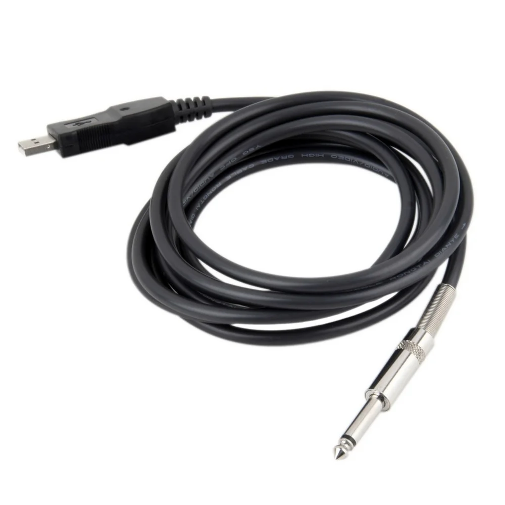 3M Guitar Bass 1/4\'\' USB TO 6.3mm Jack Link Connection Midi Cable Guitar Bass To USB Link Instrument Cable PC Record Leads