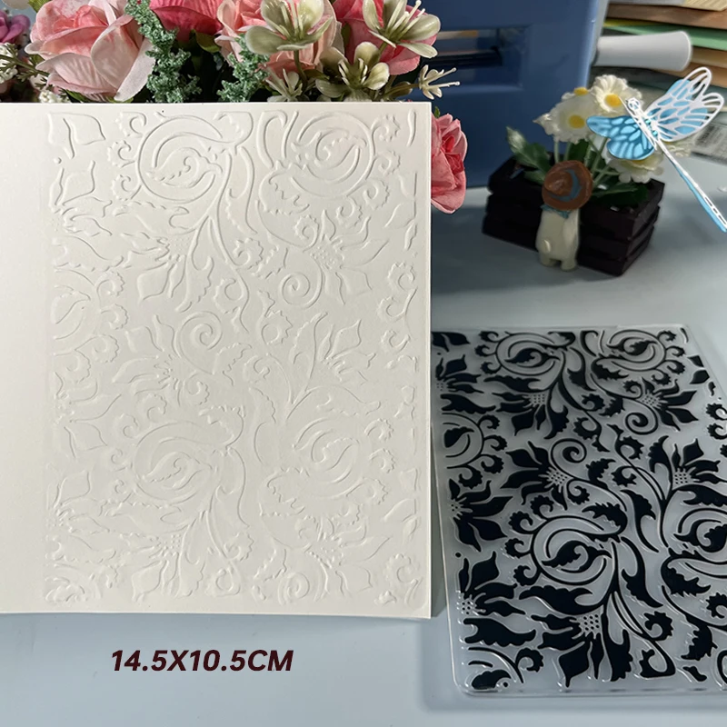 DUOFEN Crafts plastic embossing folder collection 3 paper embossing flower mold Christmas Birthday New Year day wedding