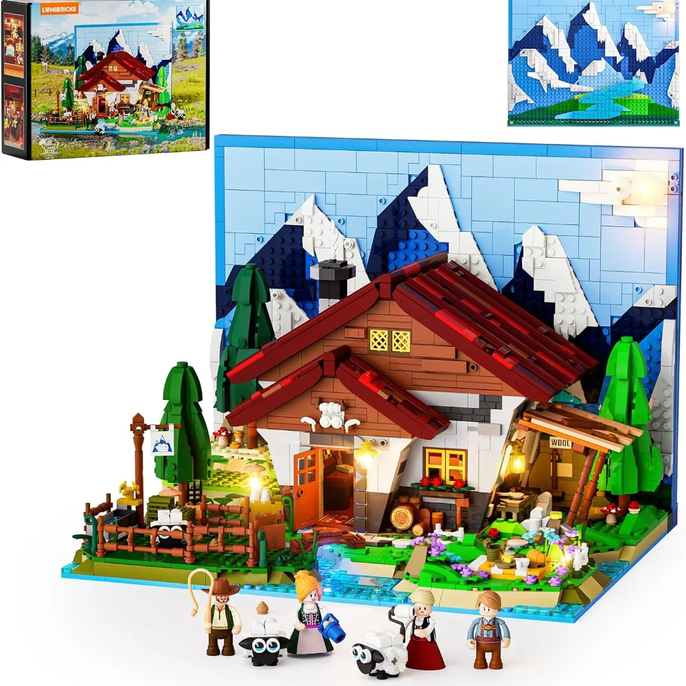 

Lumibricks Farm Shepherd's Hut Lighting Building Block Set-Farm Life LED Light Hut Model Display Set 2265 Pieces for Adults