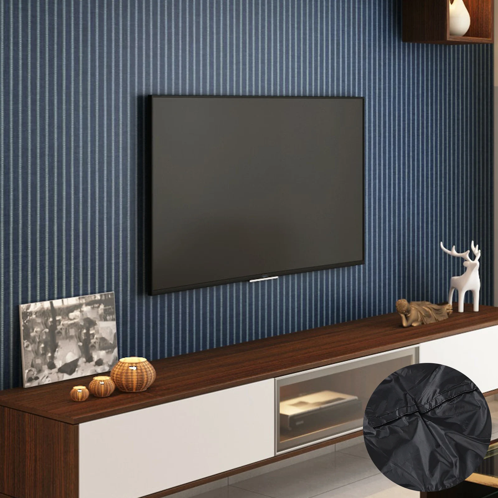 Outdoor Cover 55-58 Inch Dustproof Waterproof Oxford Cloth Fabric Screen Protector for Patio Use Outdoor Television Cover