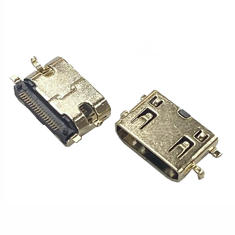 HD interface copper shell gold plated MINI HDMI Chassis Sink 0.8 Front and Rear connector