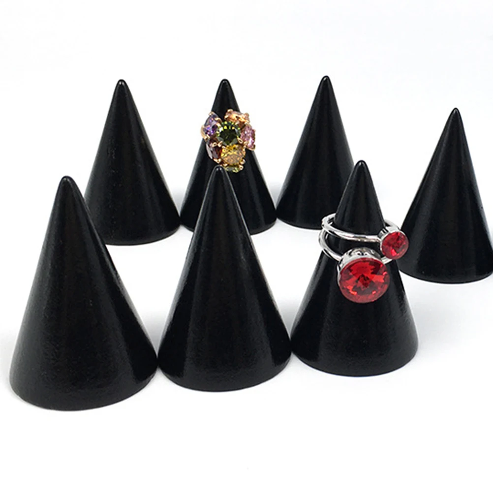 

2 шт., подставка для колец, деревянный держатель для конуса, органайзер для ювелирных изделий для домашнего магазина, витрина, держатель для колец, деревянная подставка для дисплея