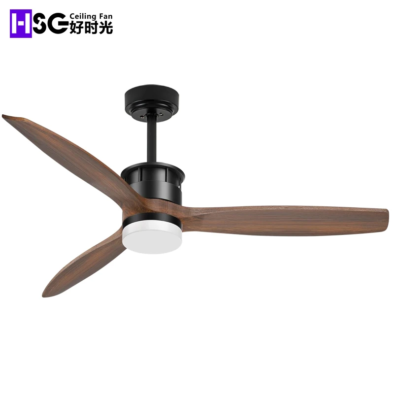 Model 919 52-Inch Silver Wood Modern Ceiling Fan With Light Remote Control Metal Material For Household Use