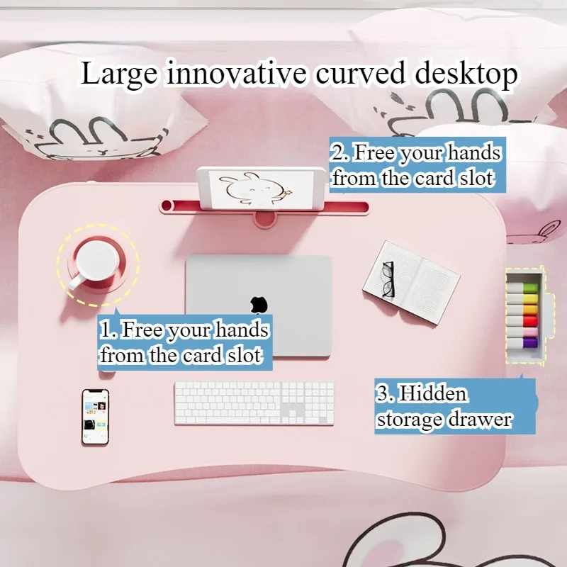 Bed Small table Foldable computer desk Student dormitory Upper bunk Desk Study table Writing table Color table view 4