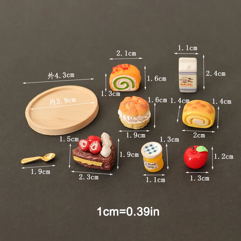 6 ชิ้น/เซ็ต 1/12 Dollhouse Miniature อาหารของเล่นจําลองขนมเค้ก Jam เครื่องดื่มชุดถาดของเล่นเด็กตุ๊กตาอุปกรณ์ตกแต่ง