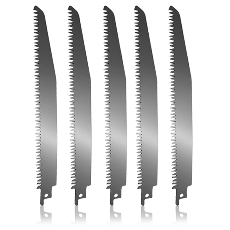 5 Pcs Alloy Steel Reciprocating Saw Blades For Meat, Big Tooth Unpainted Reciprocating Saw Blades