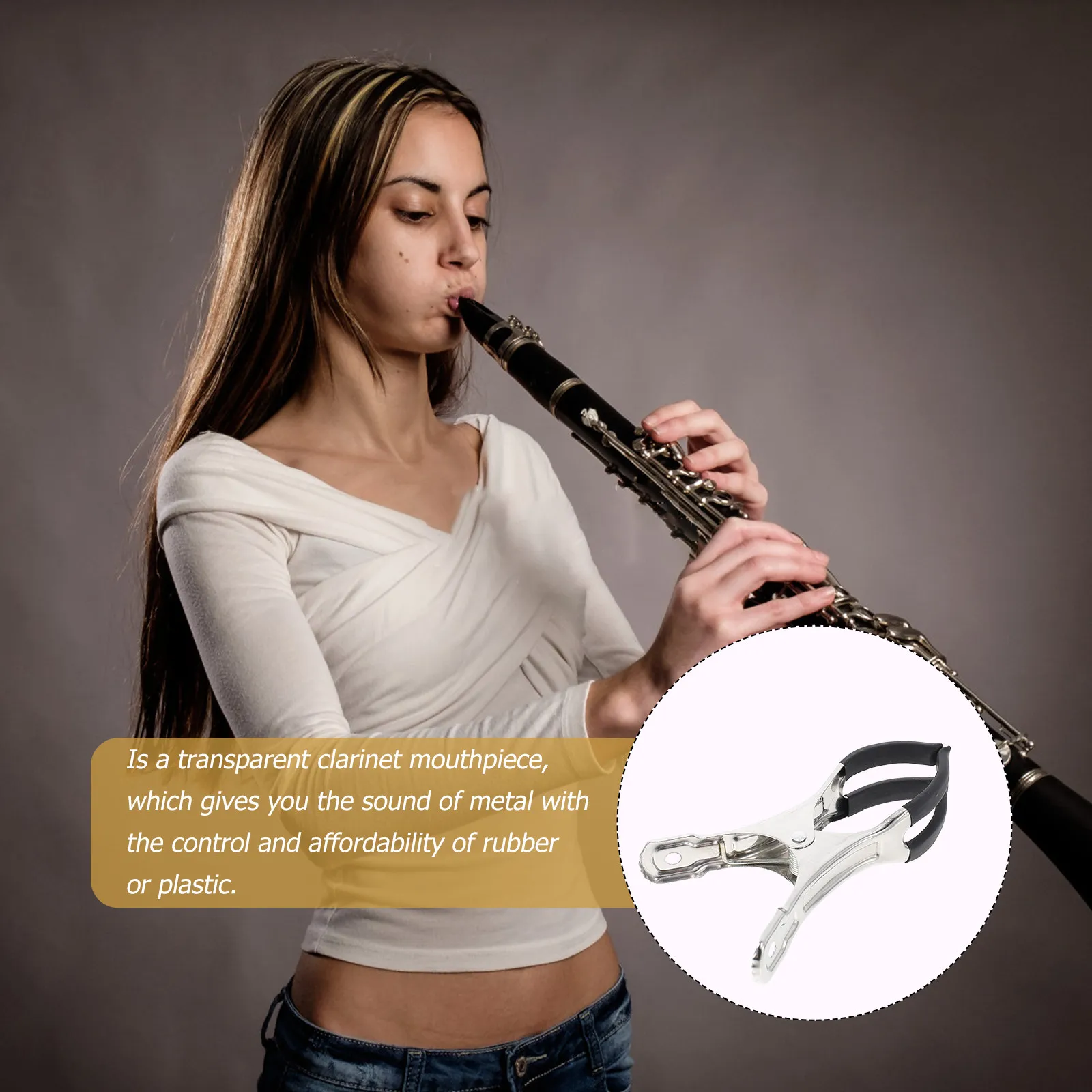 Transparent Black Clarinet Mouthpiece ABS Plastic 2.5 Reed Strength Good Used Condition Suitable for Bb Clarinet Single Reed