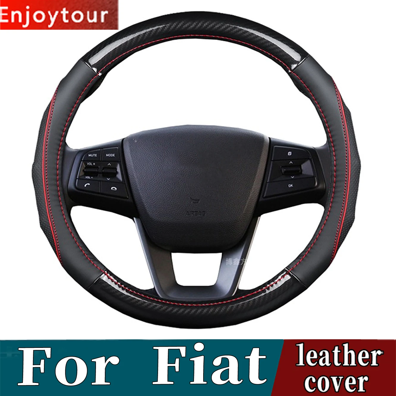 Accessories Car Styling Leather Steering Wheel Cover for Fiat 500  Argo Cronos Mobi Panda Tipo Egea 500X Fastback Pulse 500L