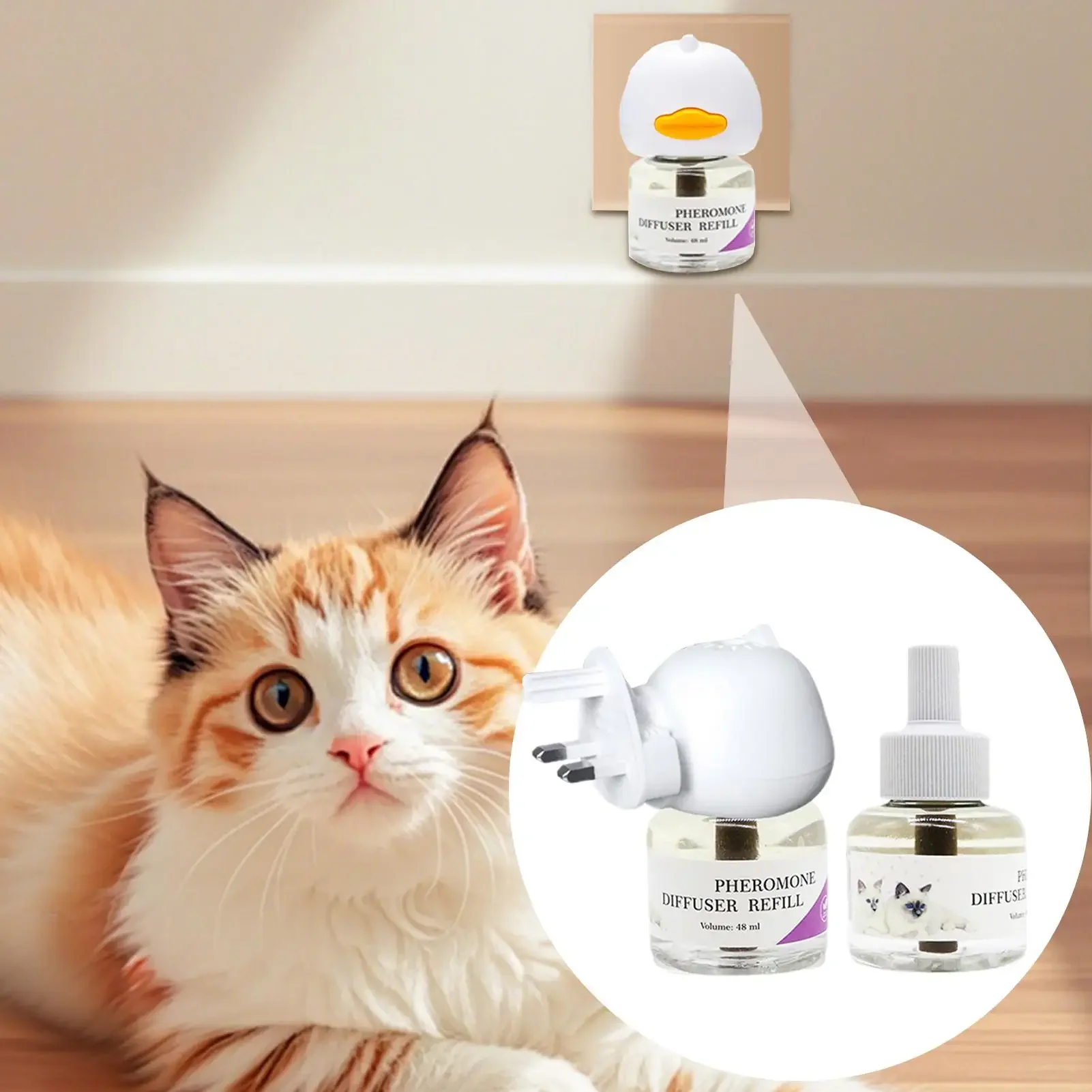 Cat Calming Diffuser Refills Pheromone Refill for Cats Long-lasting 4-Month Supply Compatible with Diffusers Most
