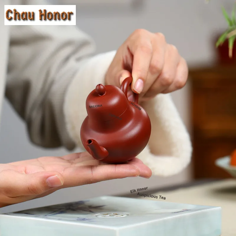 

120ml Authentic Yixing Purple Clay Teapot Famous Artists Handmade Sketch Pot Raw Ore Dahongpao Mud Kettle Zisha Teaset Ornaments