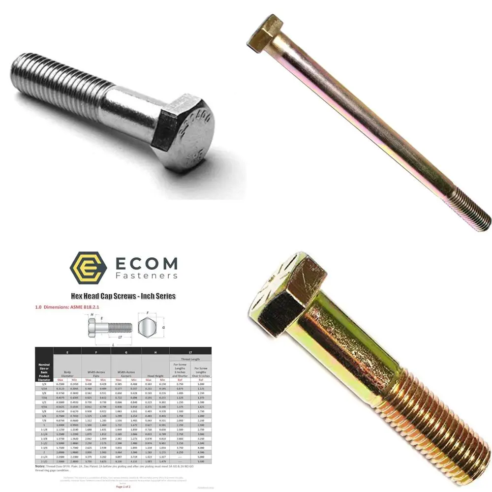 

Stainless Steel Hex Cap Screws 18-8 Grade, 5/8 x 4-3/4, Coarse Thread, 25 Pack, Partially Threaded Fasteners