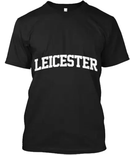 Leicester Arched Text T-Shirt Made in the USA Size S to 5XL