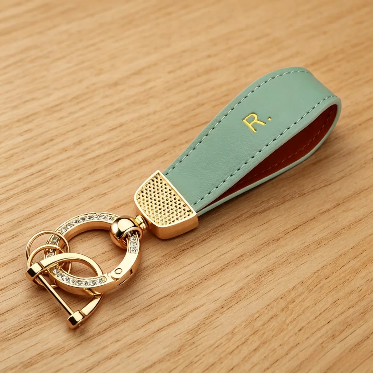 Luxus-Autoschlüsselanhänger mit Strass-Anhänger, Leder-Schlüsselring-Halter, Taschen- und Gepäck-Charm, Geschenk für Frauen und Männer, Mädchenhaft, Zinklegierung 2026 – Detail 10