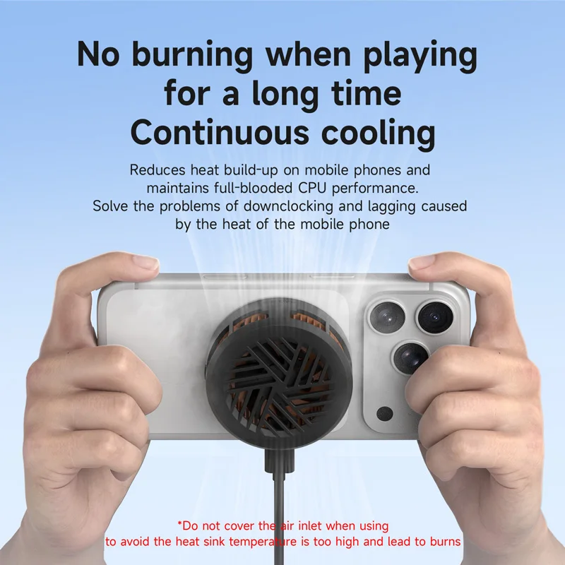 Hagibis Magnetic Cell Phone Cooler Dual-sided Magnetic Phone Cooling Fan Phone Radiator for Gaming Live Streaming iPhone 17 Pro