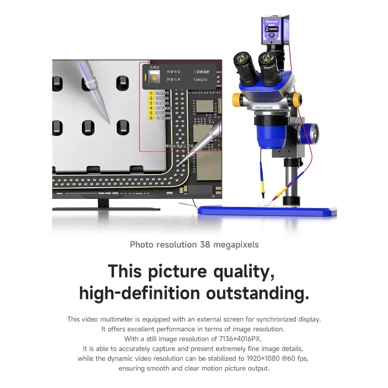 Action2 فيديو متعدد المجهر كاميرا صناعية للهاتف صورة إلكترونية رئيس 4K إصلاح استشعار عالي الجودة