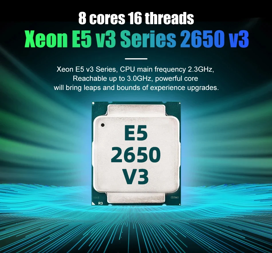 Conjunto de placa-mãe SOYO X99 com CPU Intel Xeon E5 2650 V3 e DDR4 de canal duplo 8Gx2 2133MHz ECC RAM para computador de jogos