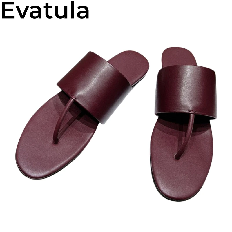 2025 Summer Flip Flops Flat Slippers Women Designer Open Toe Real Leather Mules Ladies Casual Vacation Beach Slides Shoes Femme