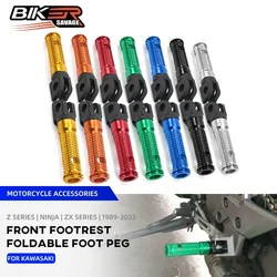 Front Foot Pegs For KAWASAKI Z125 Z650 Z900 Z1000 NINJA 250 300 650 H2 SX ZX-6R/9R EX250R 300R Motorcycle Accessories Footrests