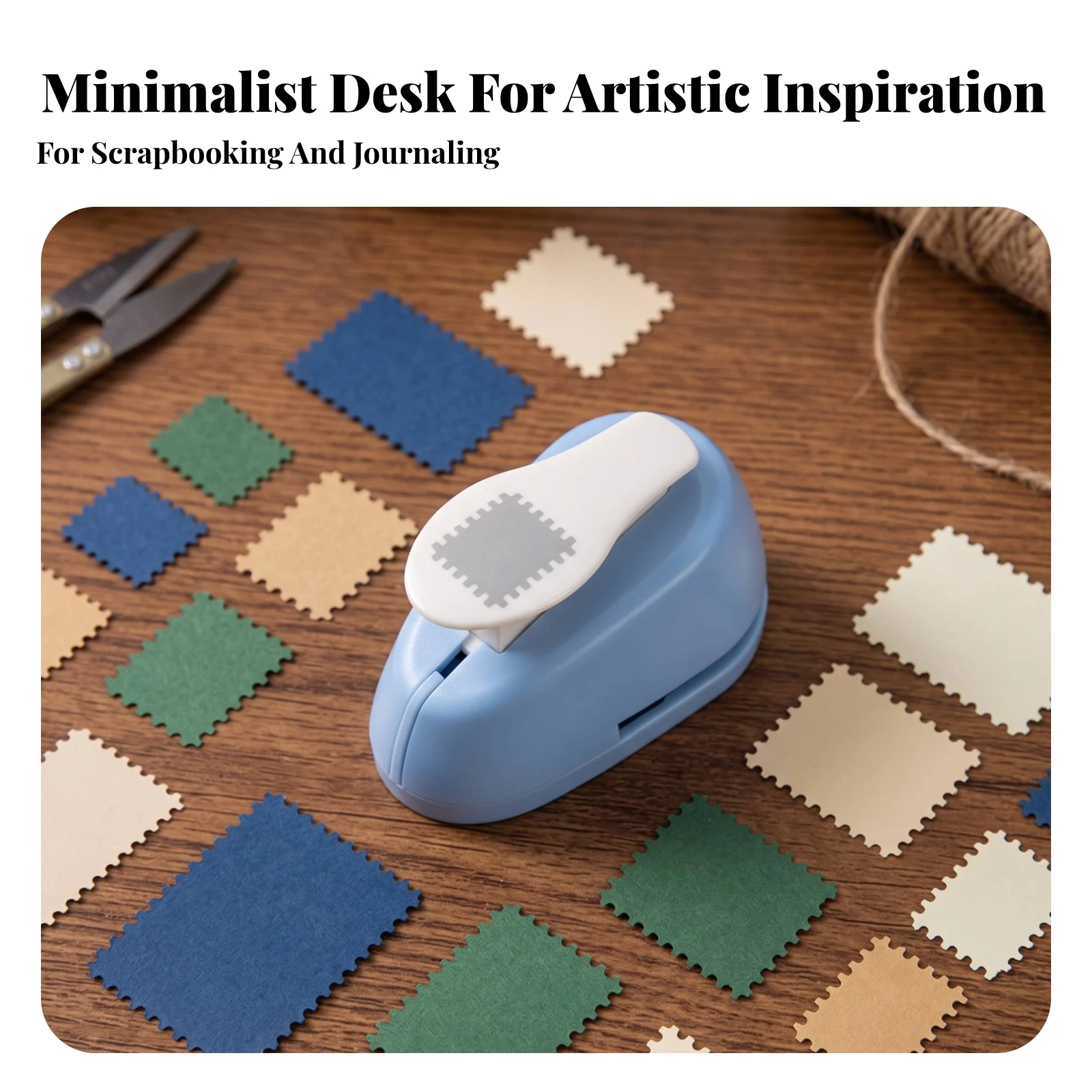Paper Craft Punch Accurate Postage Stamp Punch Stamp Puncher Compact Manual for Crafters, Scrapbooking, Card Making