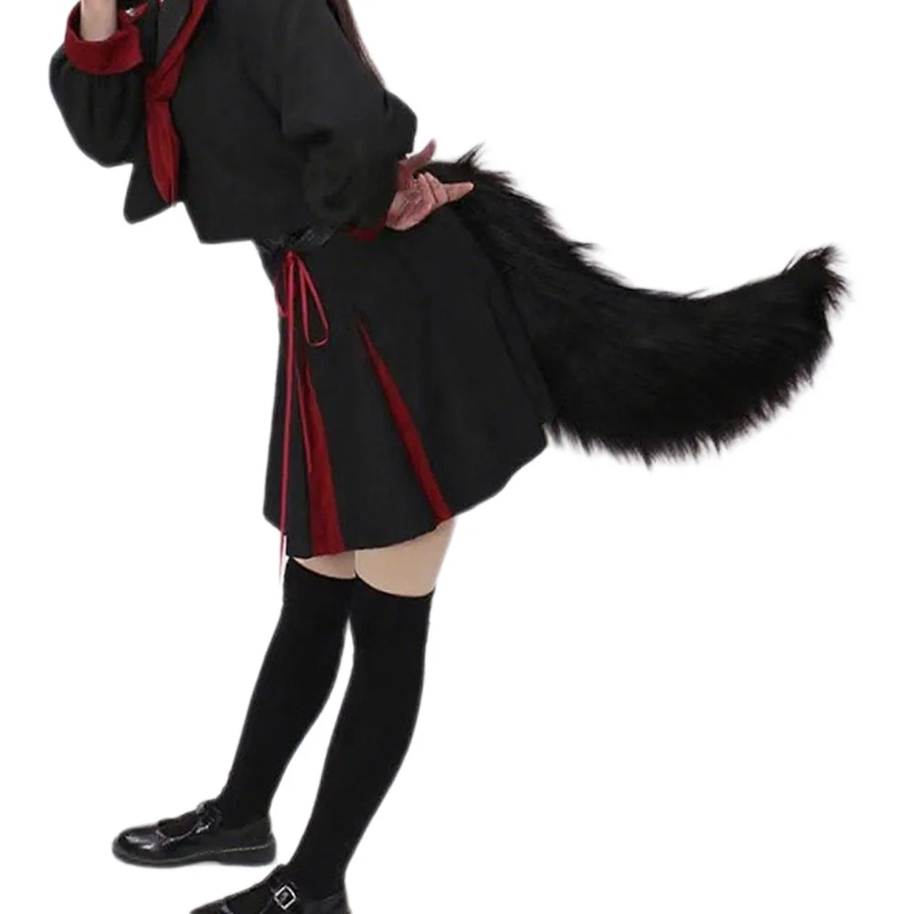 Oversize Faux Fur Fox Tail Halloween Werewolf Tail Cosplay Costume Accessories For Women Men Teen Girls 70cm