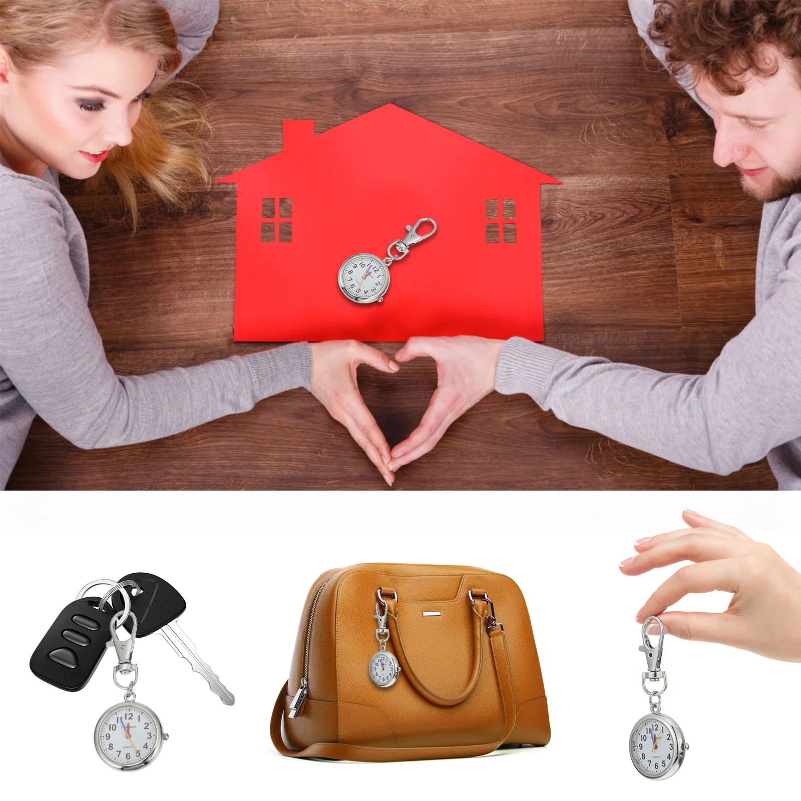 

1 pc Digital Watch For Portable Alloy Pocket Watch With Big Numbers Gift For Elderly Students Modern Simple