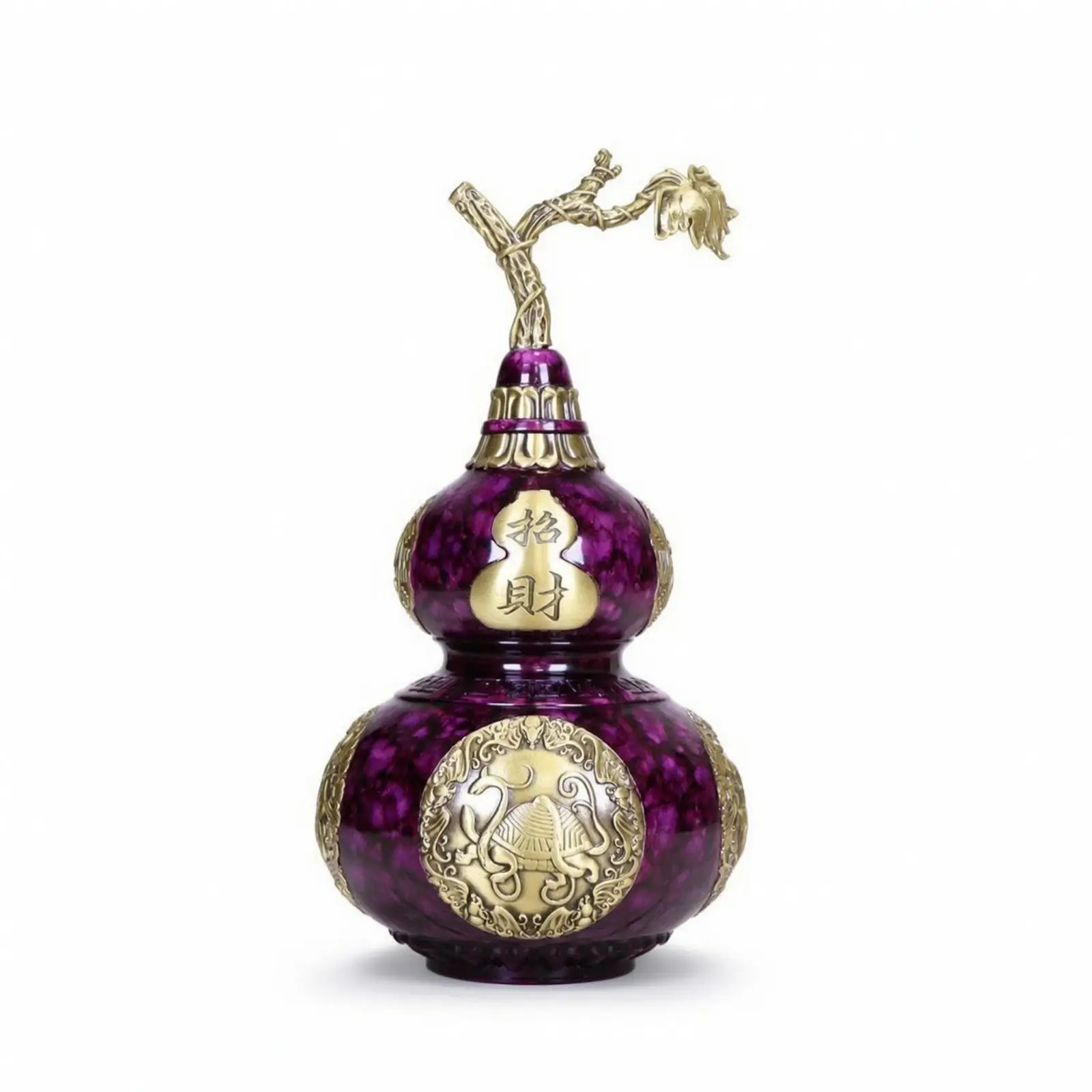 Brass Gourd Figurine Hollow Design Table Ornament Vintage Collectible Home Decor Accent for Living Room