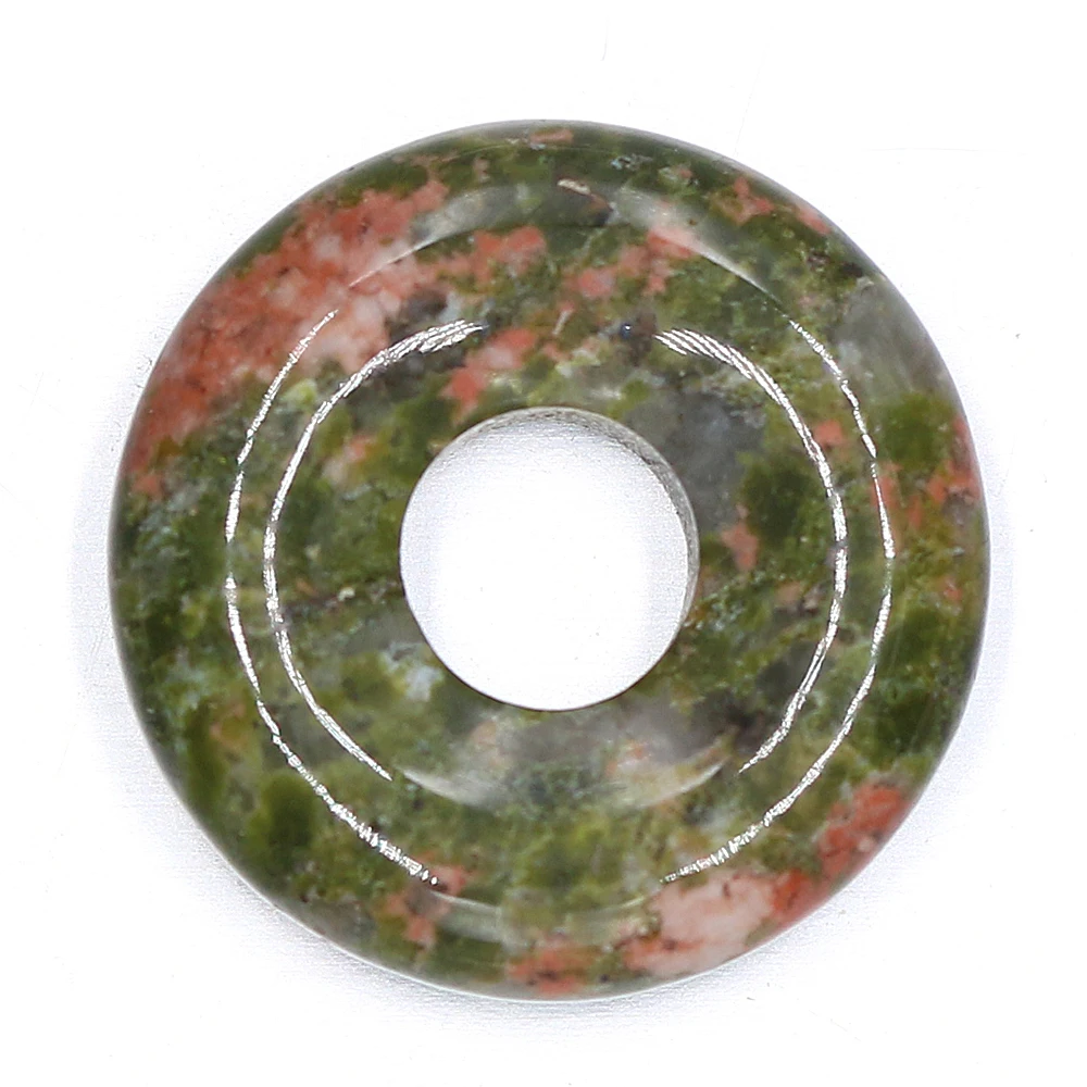 2 PCS Round Large Hole Stone Beads Natural Tiger Eye Stone Unakite DIY Jewelry Making Necklace Earrings Bracelet Accessories