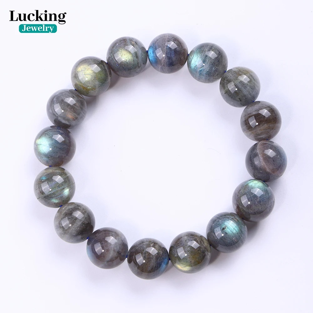 

A+ Natural Blue Labradorite 12-13mm Handmade Bracelet for Jewelry Making DIY Or Lovers Gift