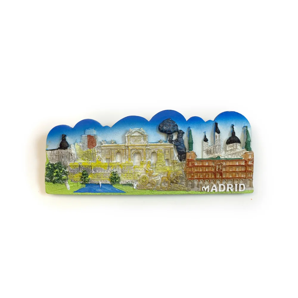 

3D Madrid Landmarks Resin Fridge Magnet - Spain Cultural Heritage - Historical and Artistic Value - Unique Home Decor