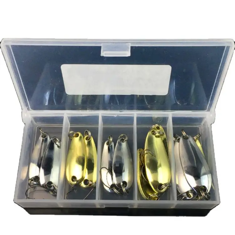 WEIHE  1set/ 2.5g ,3.5g,5g Trout Spoon Hard Fishing Lure Set Components Without Feather Fishing Spoon Lure Swim Lure