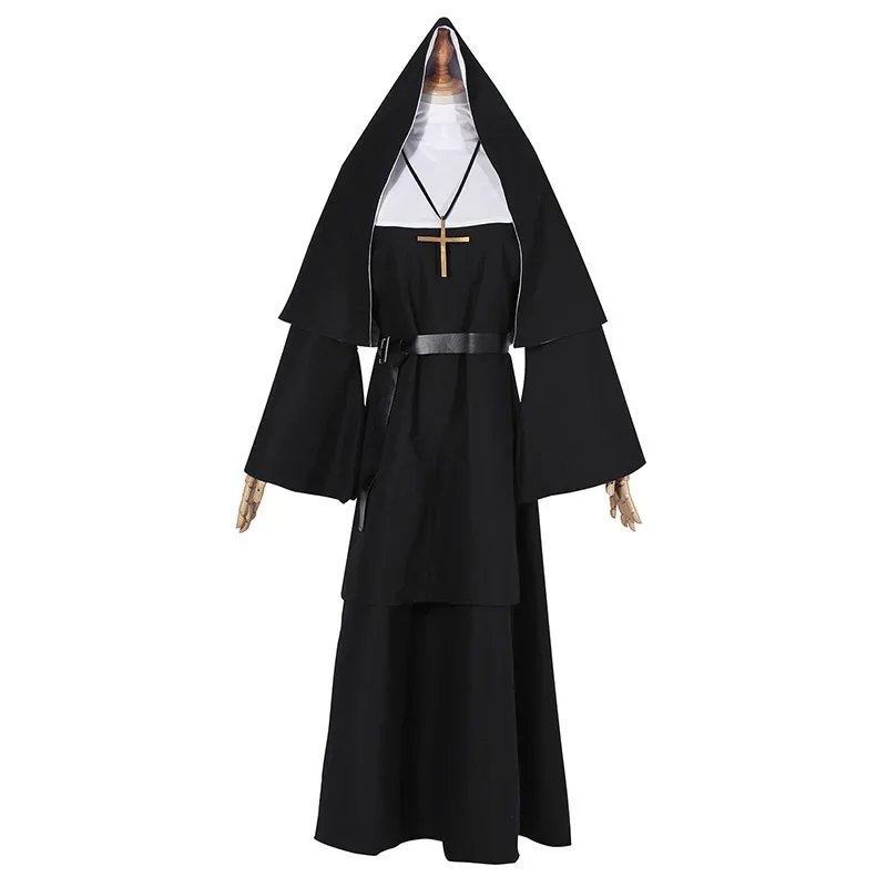 Halloween Adult Women Cosplay Nun Sister Irene Black White Costume