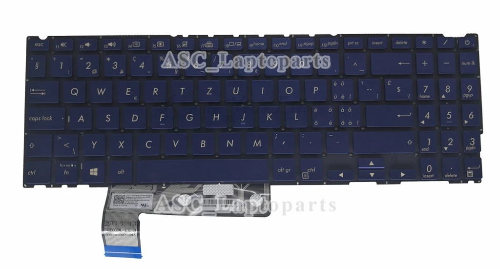 Imagem -05 - Checo Eslovaco Nórdico Suíço Latino Espanhol Russo Teclado para Asus Zenbook 15 Ux533f Ux533fd Ux533fn Ux534f Ux534fac Retroiluminado Novo