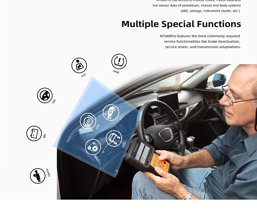 Foxwell NT680 Plus WIFI All Systems diagnostic tools with Oil Light/Service Reset+EPB Updated Foxwell NT650 Elite Car Diagnosis