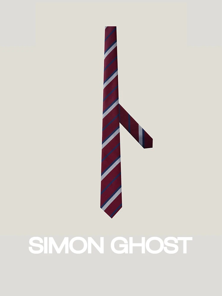simon-ghost-handmade-tie-men's-high-end-business-formal-suit-shirt-accessory-gift-box-set-striped-casual-style-color-woven
