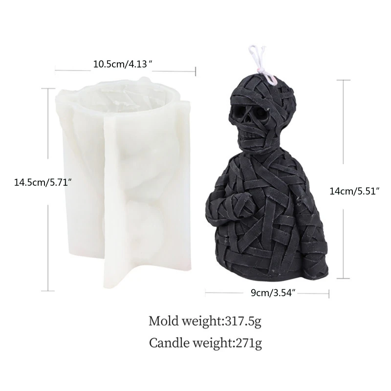 3D Bandage Skull for Head Silicone Mold Plaster Handmade Mould