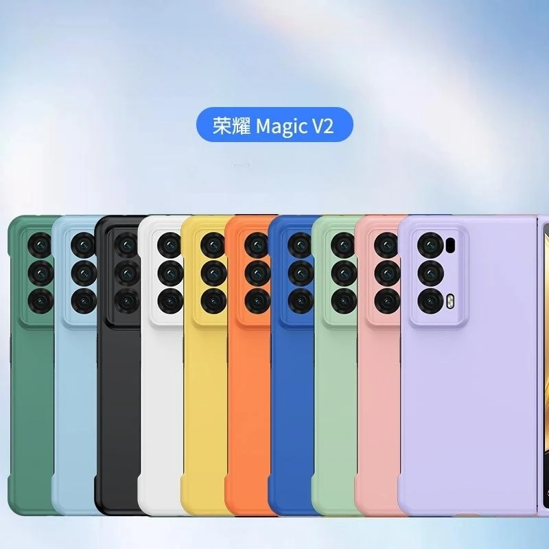 Honor Magic V2 단색 보호 커버용 PC 하드 쉘 전화 케이스