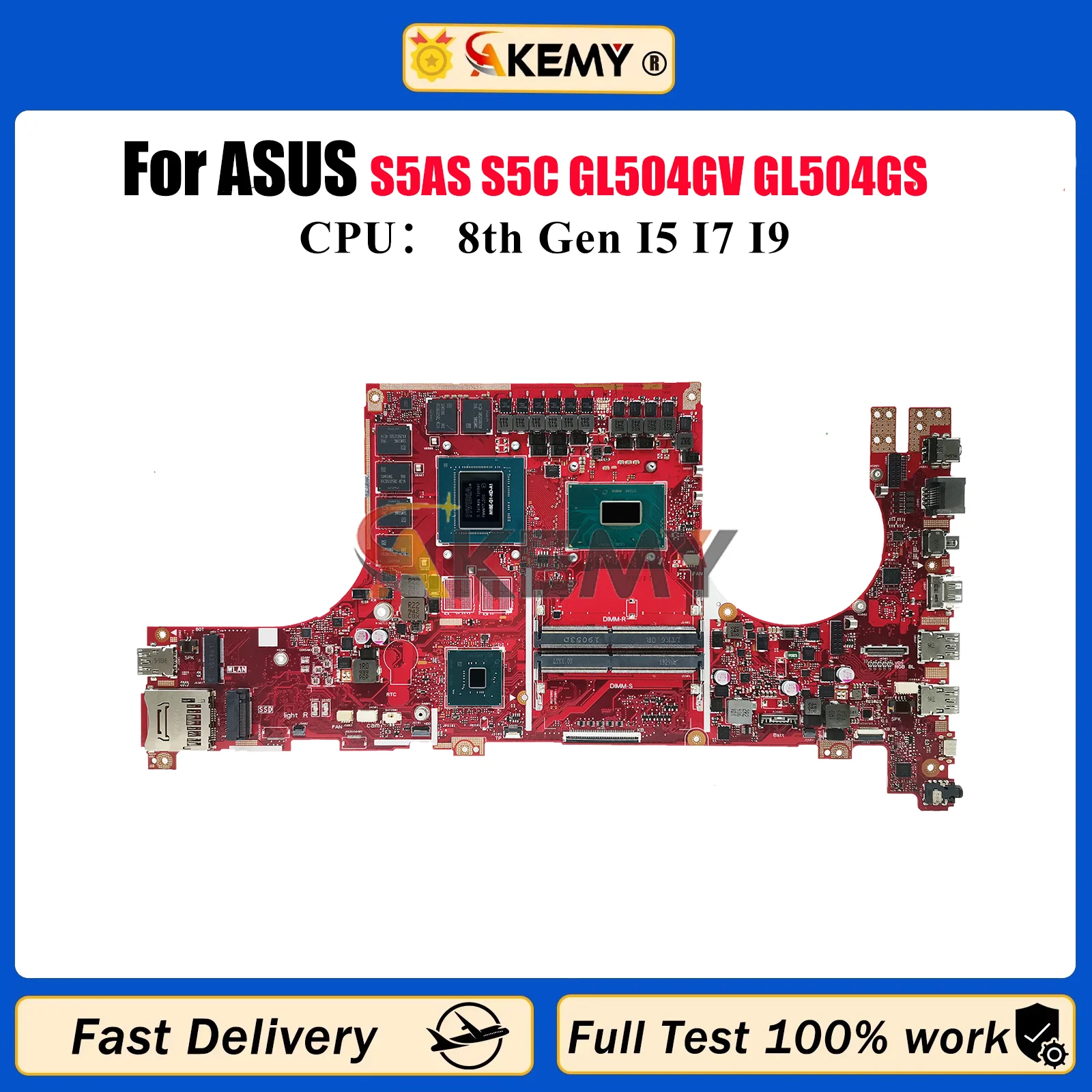 

GL504GV Laptop Motherboard For ASUS ROG Strix GL504G S5AS S5C GL504GV GL504GS GL504GW GL504GM Mainboard With I5 I7 I9 CPU fast