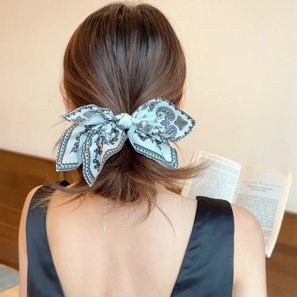 Fashion Bowknot Bow Hair Claw French Style Grab Clip Cashew Flower Hair Clip Headdress Cloth Bow Hair Rope Girl