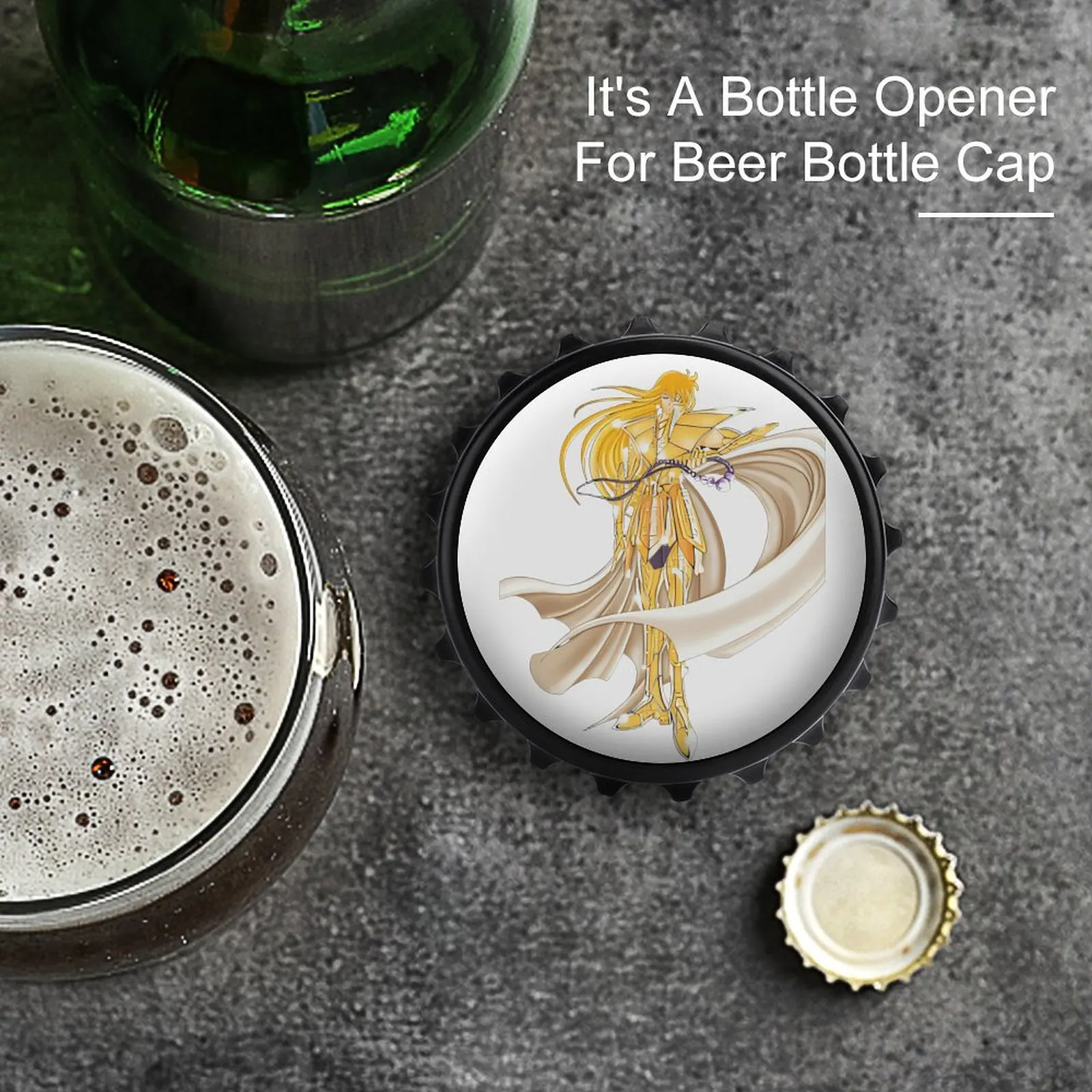 Magnete per frigorifero Apribottiglie Attrazione magnetica Personalizzazione in lega Saint Seiya Cavalieri dello zodiaco Merci Vergine Shaka