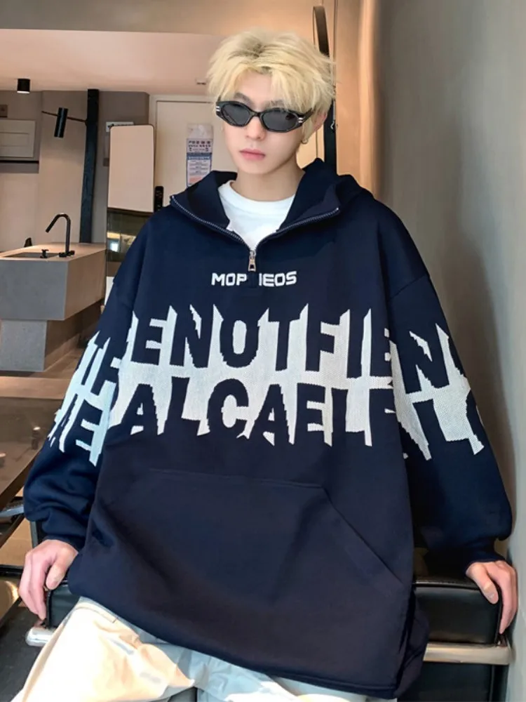 

Heavyweight Zip-Up Hoodie Men's Spring Autumn Faion Brand Teenage American Retro Oversize Jaet Casual Long Sve Streetwear