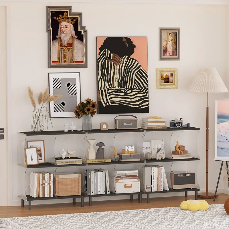 Acrylics Bookcases Living Room Luxury Transparent Reading Nordic Standing Library Bookshelf Makeup Estanteria Home Furniture