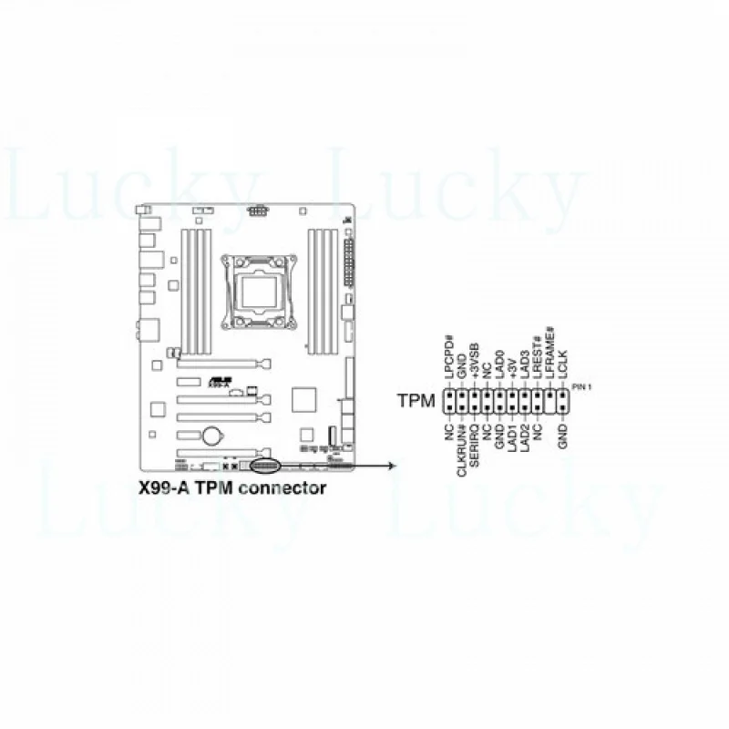 f  20-1 Pin 2*10P TPM2.0 Security Module for Gigabyte ASUS Platform Protection