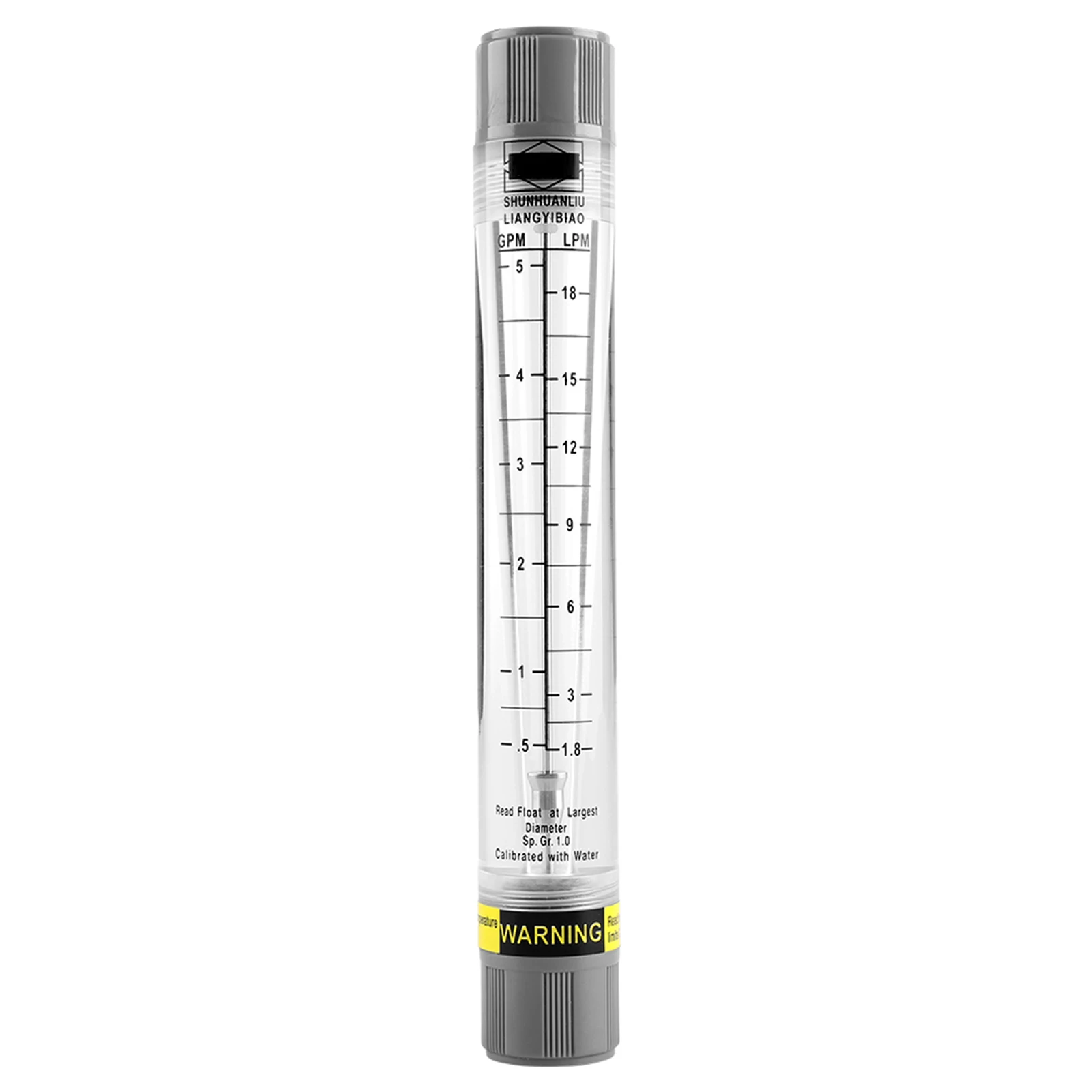 Medidor de flujo de líquido Medidor de tubo Medidor de tipo tubo para medidor de flujo de tubería de líquido Medidor de agua de 0,5-5 GPM / 1,8-18 LPM