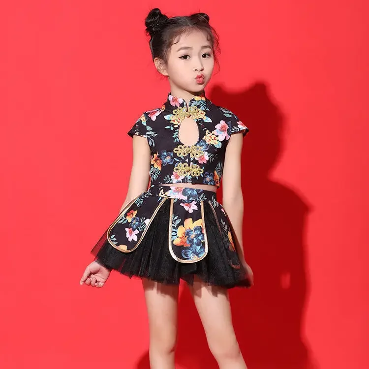 Girls Party Dresses Kids Cheongsam Dress For Wedding Girls Baby Qipao Dress Children's Performance Dance Clothes New Year Dress