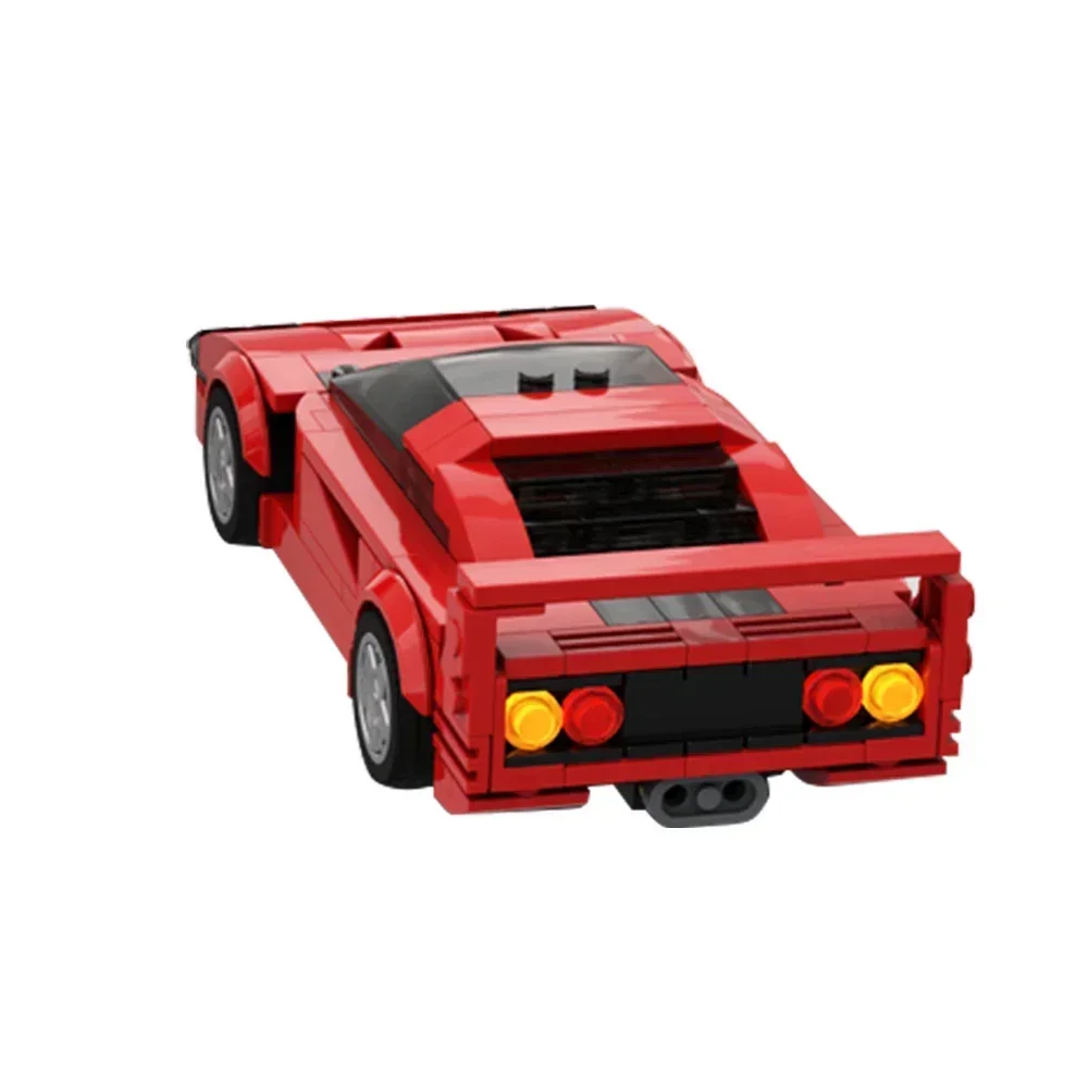 EKbricks MOC F40 Supercar Bricks Red Classic Racing Beroemde Rode F40 Speed Champions Stad Sportwagen Bouwstenen Set Speelgoed Cadeau