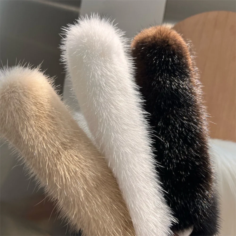 Creative Cute Mink Fur Cuffs Warm Hand Arm Warmer Wristbands Accessories